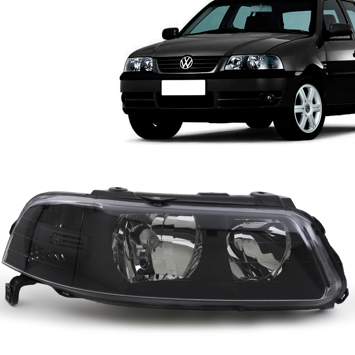 Par Farol Duplo Gol G3 Parati G3 Saveiro G3 Mascara Negra