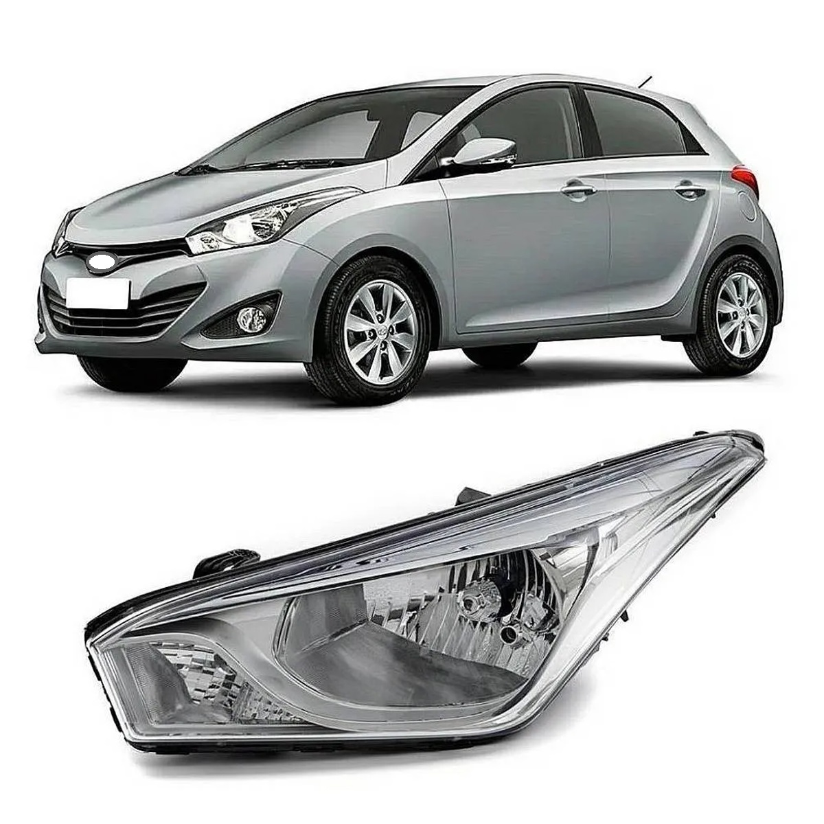 Farol HB20 Hatch HB20S Sedan 2012 ate 2017 LE Moldura Metalizada H4 9