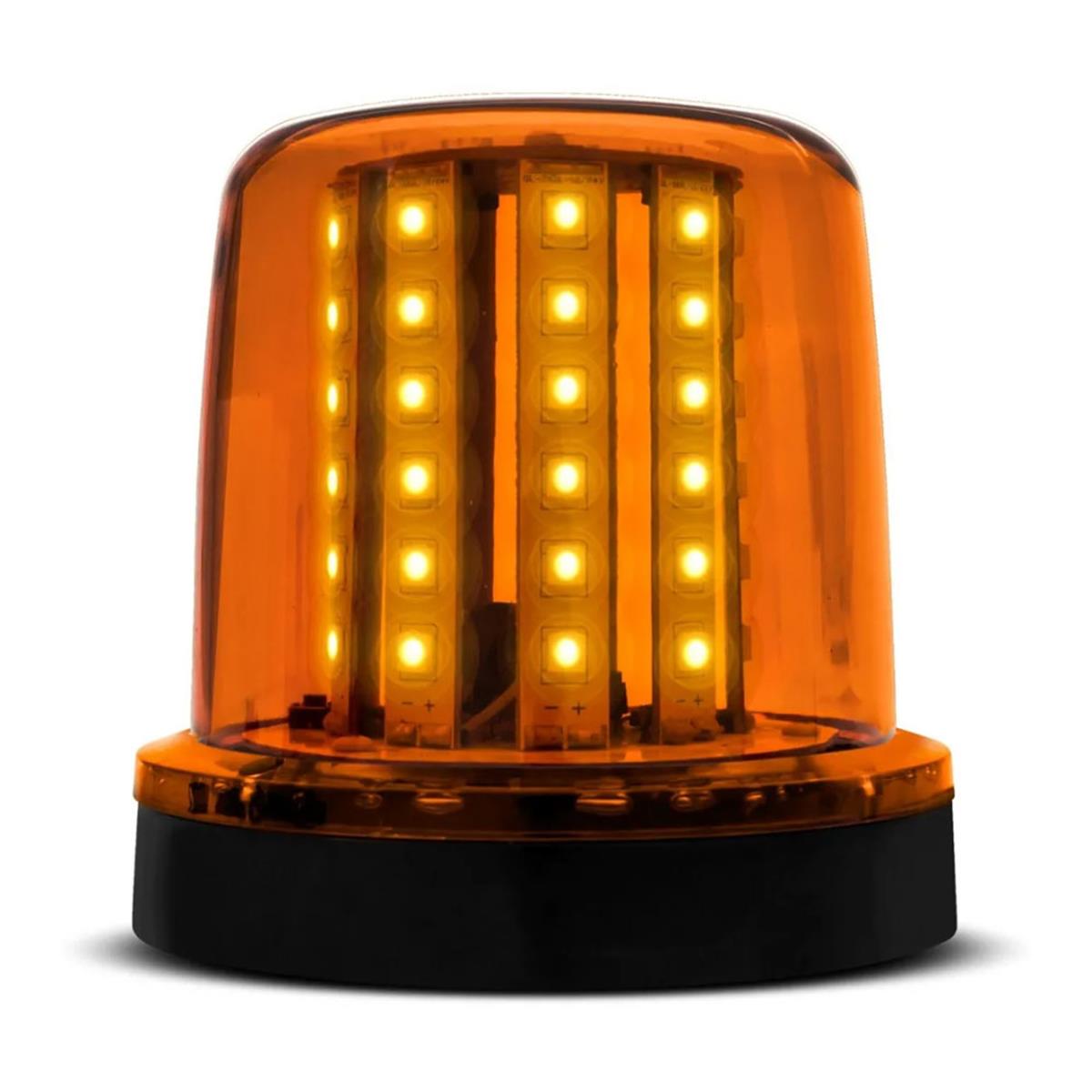 Sinalizador Giroflex 54 Led Ambar 10W Bivolt 7 Efeitos Luz Policia Am