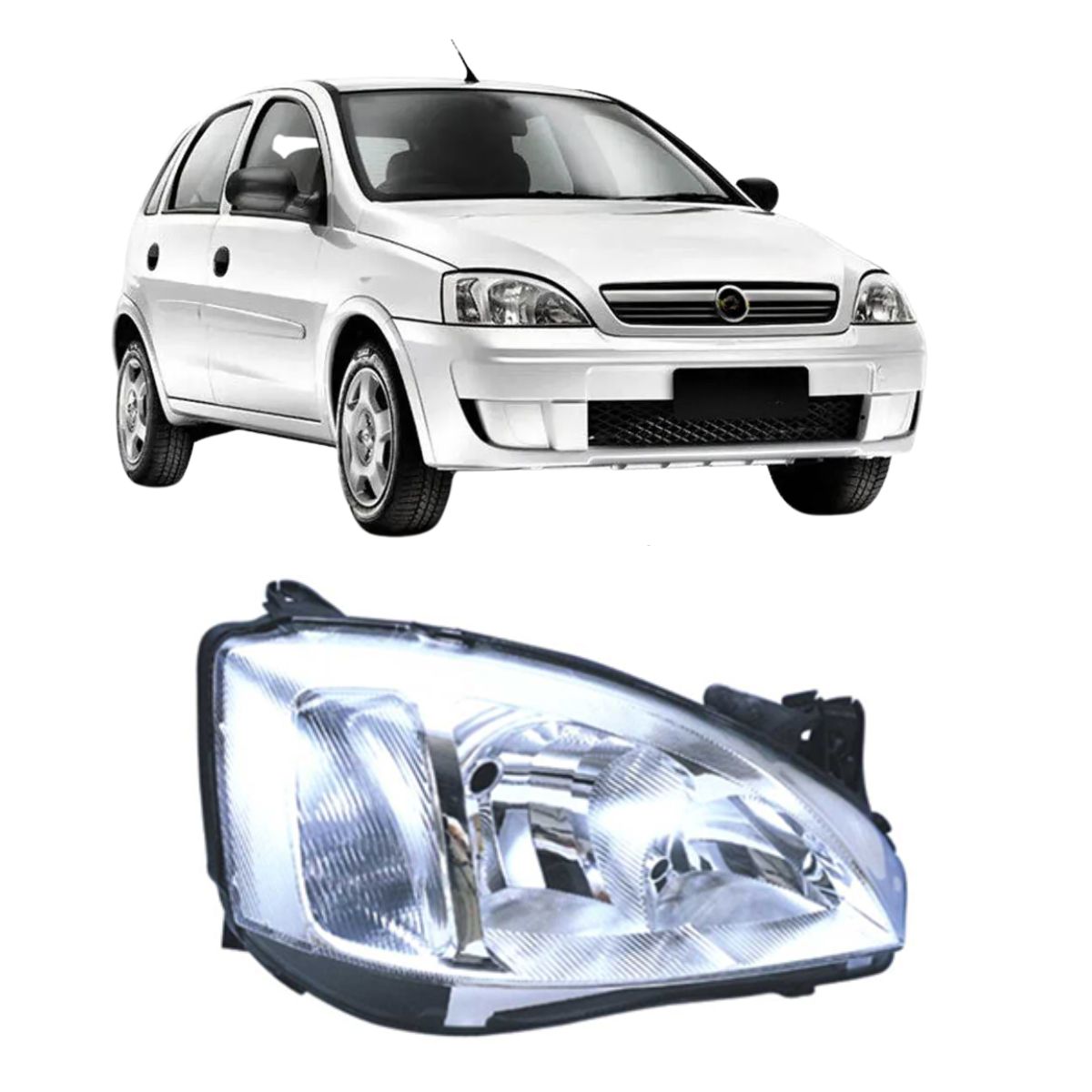 Farol Corsa 2002 Ate 2012 Montana 2004 Ate 2010 Ld Pisca Liso H7 H1 94