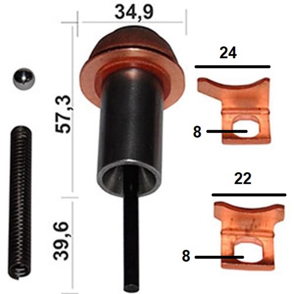 Reparo Partida Embolo Chave Magnetica compativel Mitsu bishi Toy ota P