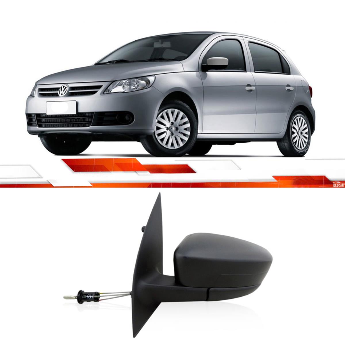 Retrovisor Le Gol G5 2008 Ate 2012 Preto Com Controle Com Espelho