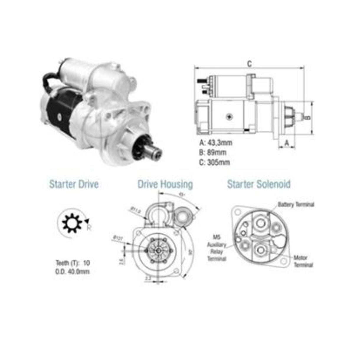 Motor Partida 24V (Cw) 4,0Kw 29Mt Cargo 1729 2423 2429 2623